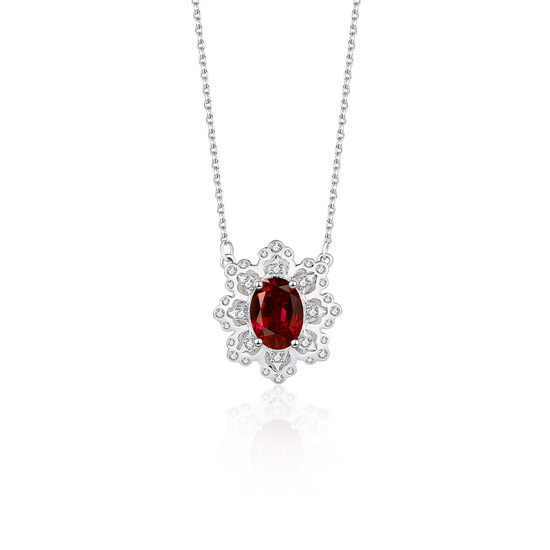 Snowflakes Red Garnet Chain