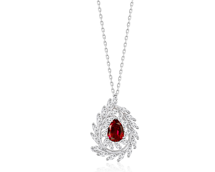 Teardrop Red Garnet Chain