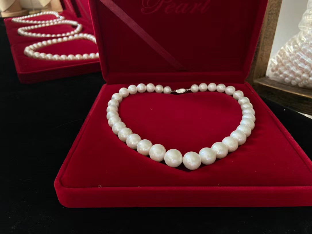 Number 3 freshwaterpearl necklace white 10-11mm S925
