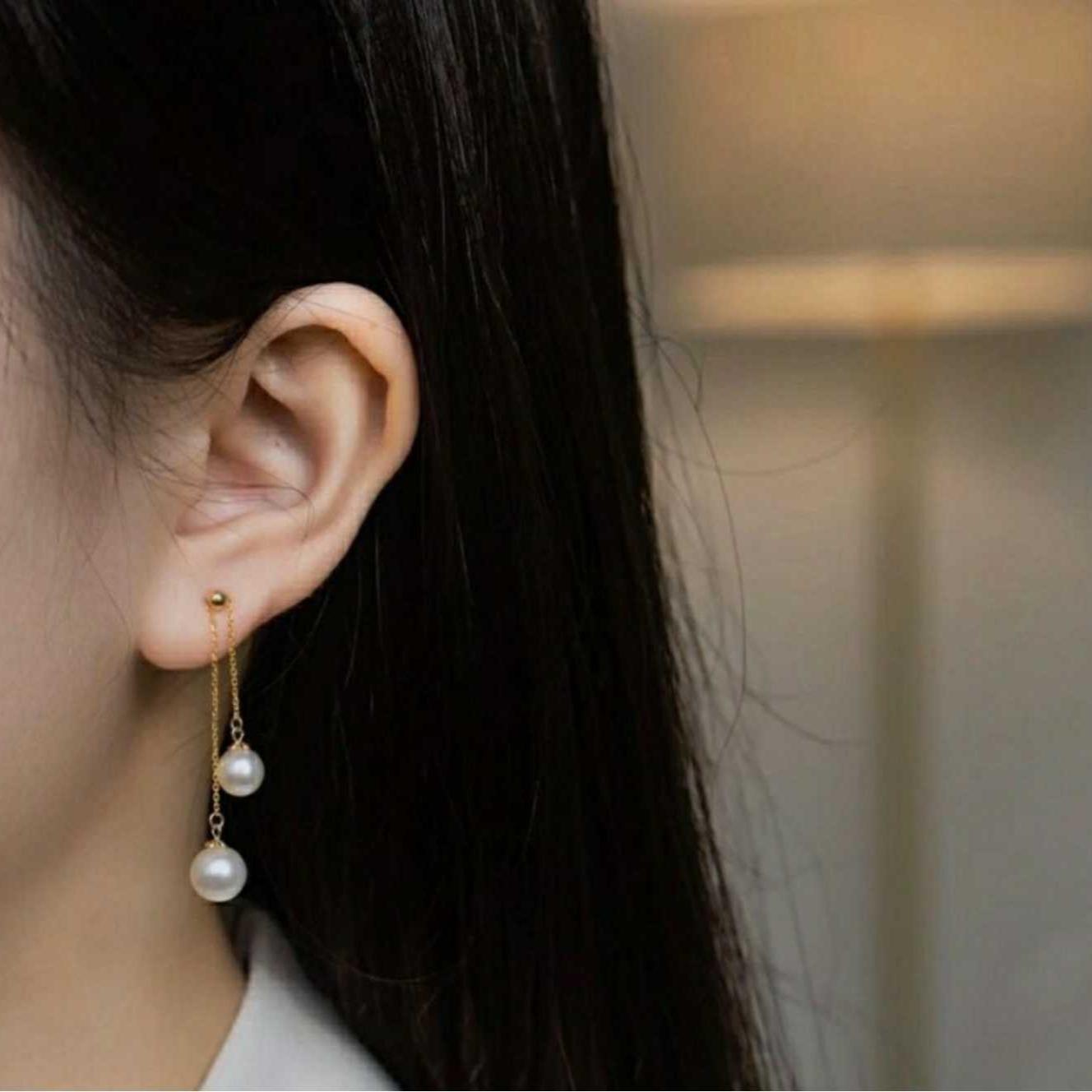 Number L pearls earrings (priced as a deposit) Customized according to budget