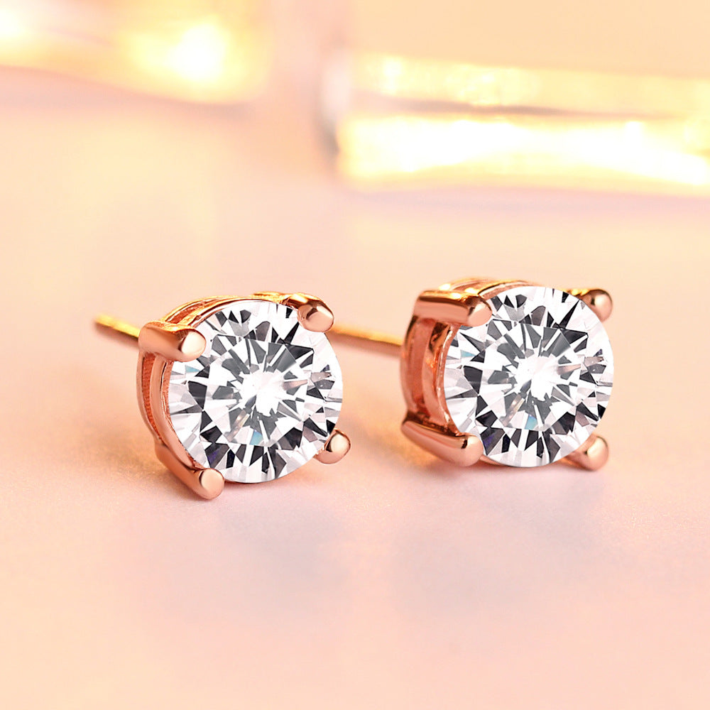 【Timeless】Sliver Zicon Birthstone Stud Earrings