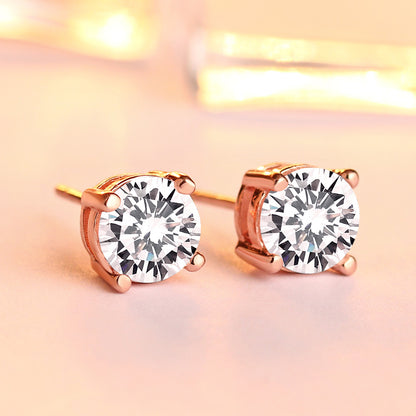【Timeless】Sliver Zicon Birthstone Stud Earrings
