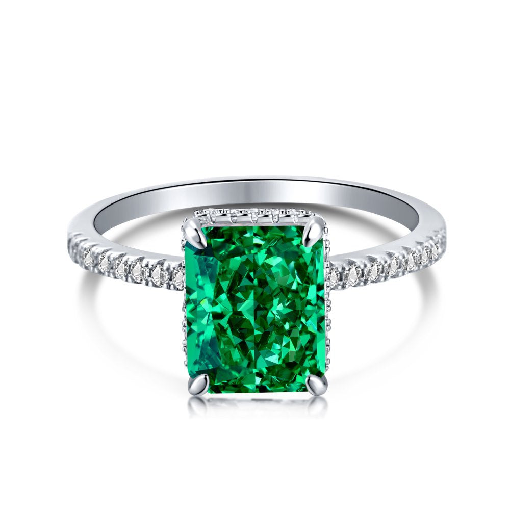 [Timeless]Fashion Zircon Ring 925 Sterling Silver Ring Princess Cut Square