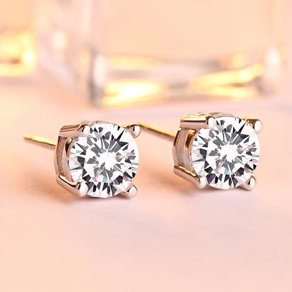 【Timeless】Sliver Zicon Birthstone Stud Earrings
