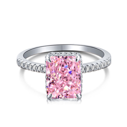 [Timeless]Fashion Zircon Ring 925 Sterling Silver Ring Princess Cut Square