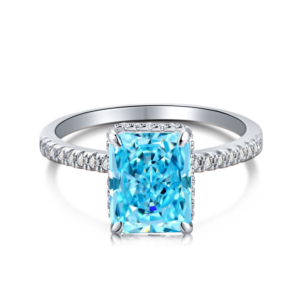 [Timeless]Fashion Zircon Ring 925 Sterling Silver Ring Princess Cut Square