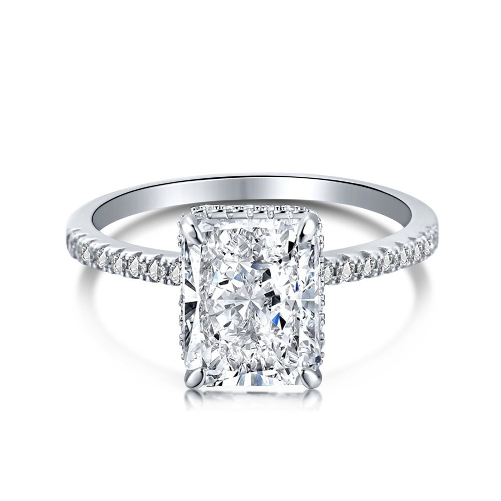 [Timeless]Fashion Zircon Ring 925 Sterling Silver Ring Princess Cut Square