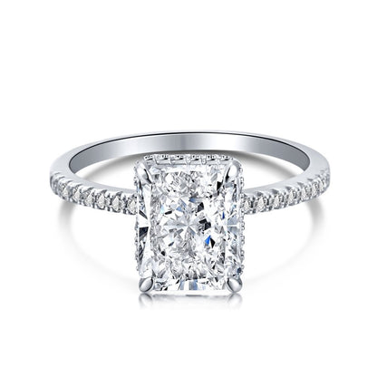 [Timeless]Fashion Zircon Ring 925 Sterling Silver Ring Princess Cut Square