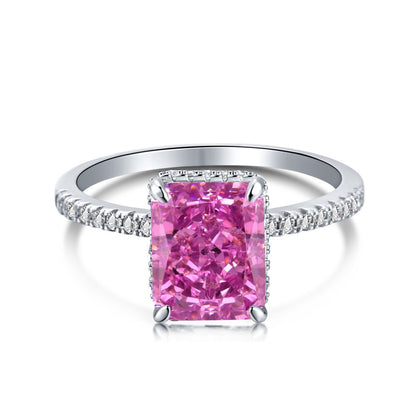 [Timeless]Fashion Zircon Ring 925 Sterling Silver Ring Princess Cut Square