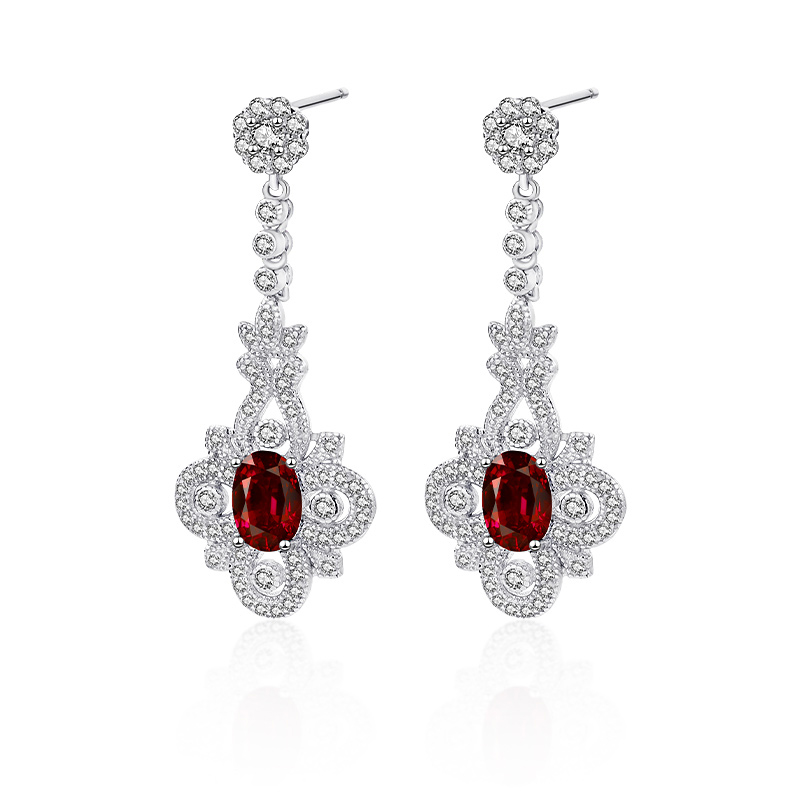 Red Garnet Ear Stud