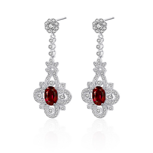 Red Garnet Ear Stud