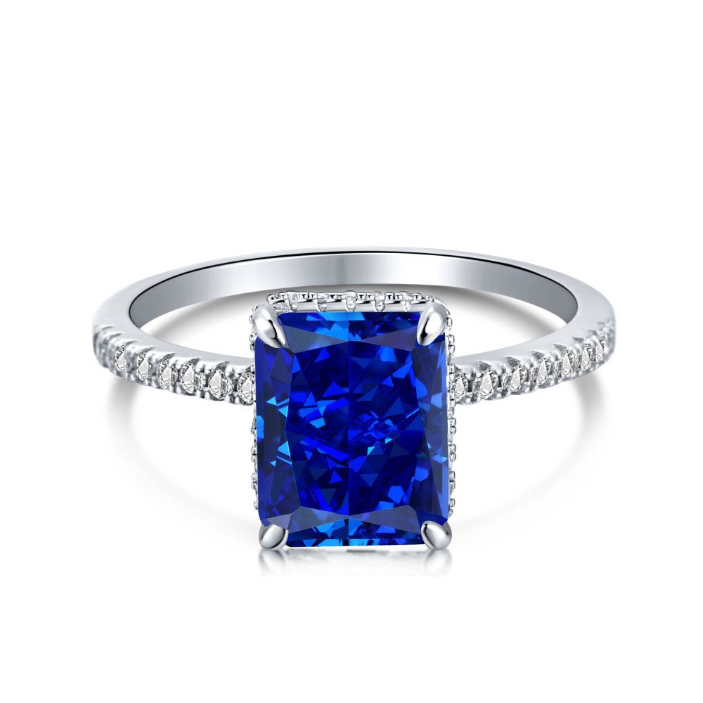 [Timeless]Fashion Zircon Ring 925 Sterling Silver Ring Princess Cut Square