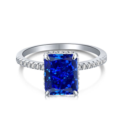 [Timeless]Fashion Zircon Ring 925 Sterling Silver Ring Princess Cut Square