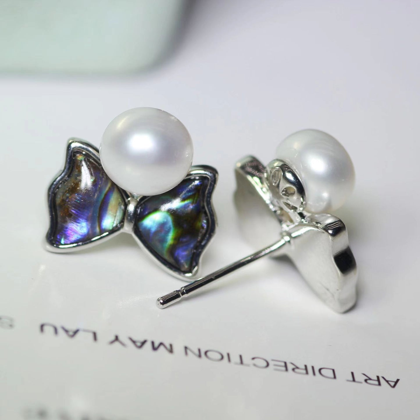 number 27 freshwater pearl earrings plated s925