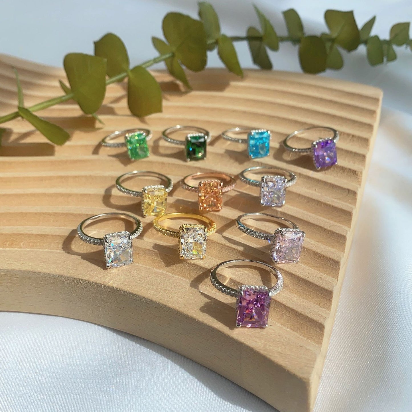 [Timeless]Fashion Zircon Ring 925 Sterling Silver Ring Princess Cut Square