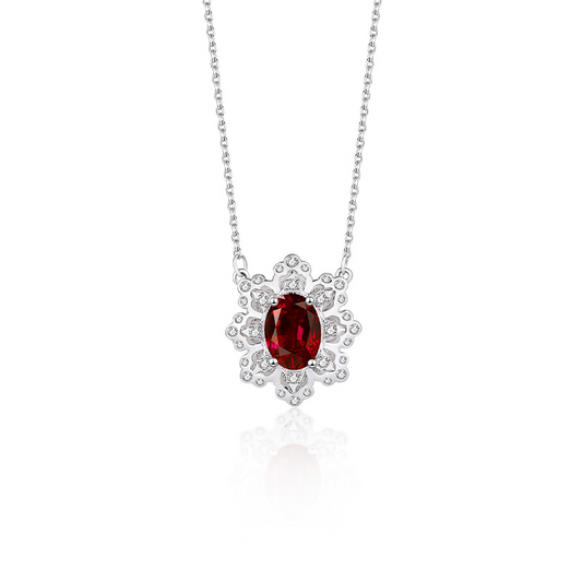 Snowflakes Red Garnet Chain
