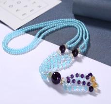 Colorful Crystal Bracelet Round beads Anniversary(13-83)