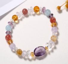 Colorful Crystal Bracelet Round beads Anniversary(13-83)