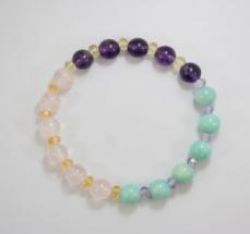 Colorful Crystal Bracelet Round beads Anniversary(13-83)