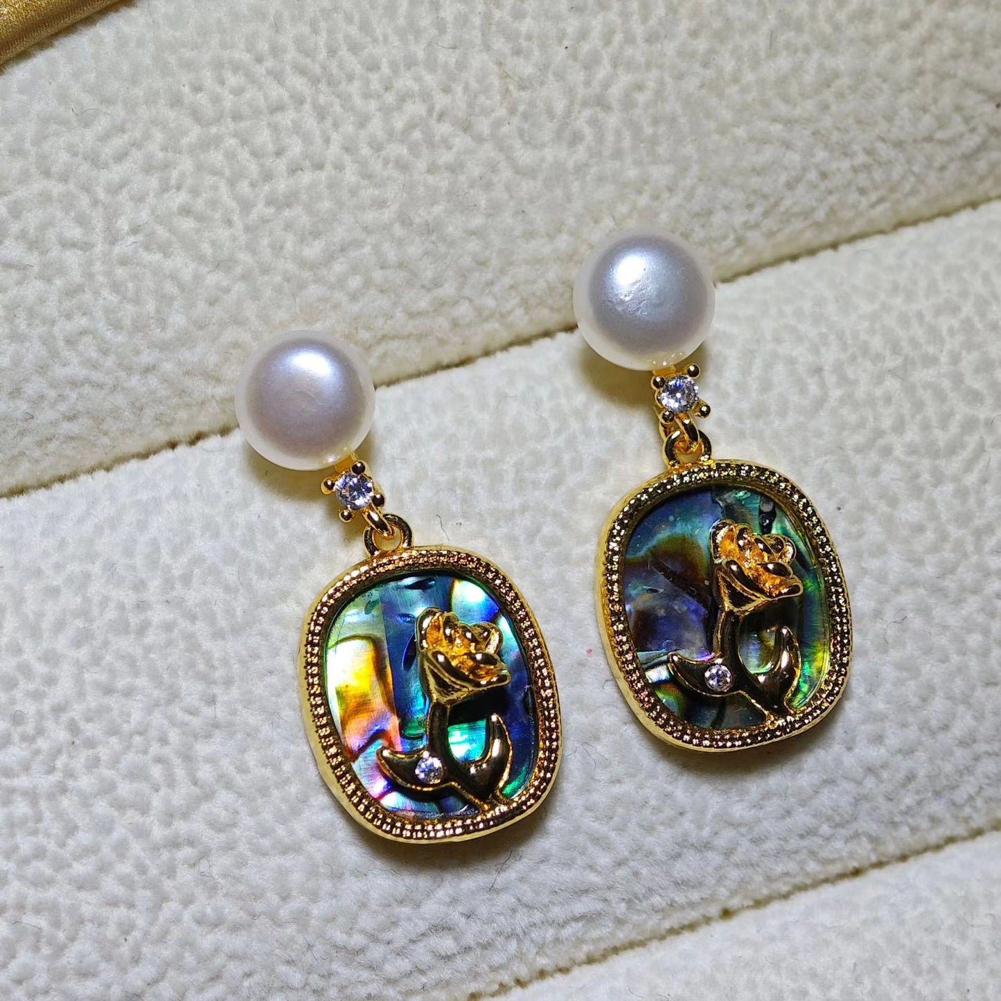 number 27 freshwater pearl earrings plated s925