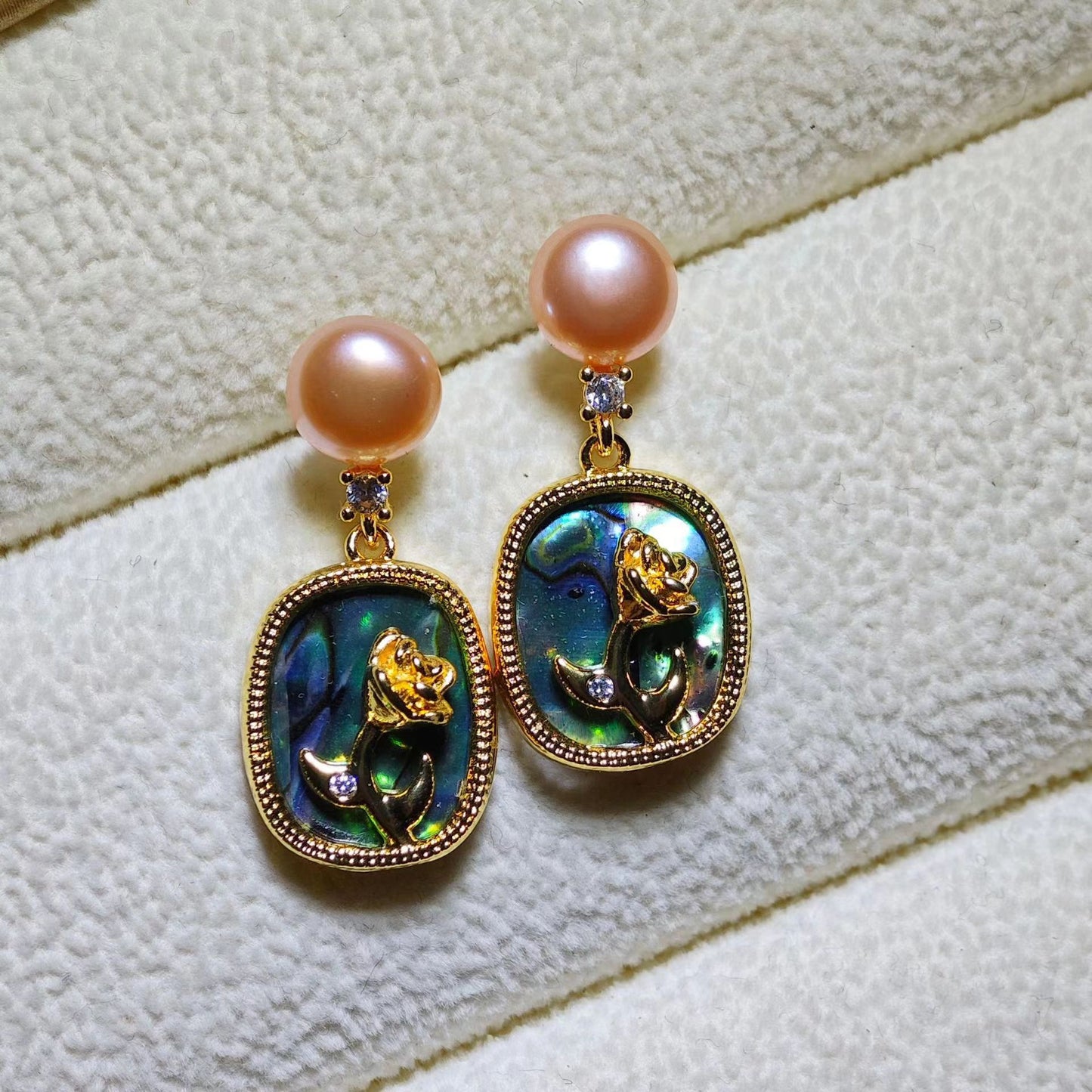 number 27 freshwater pearl earrings plated s925