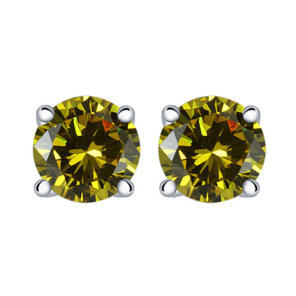 【Timeless】Sliver Zicon Birthstone Stud Earrings