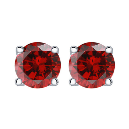 【Timeless】Sliver Zicon Birthstone Stud Earrings