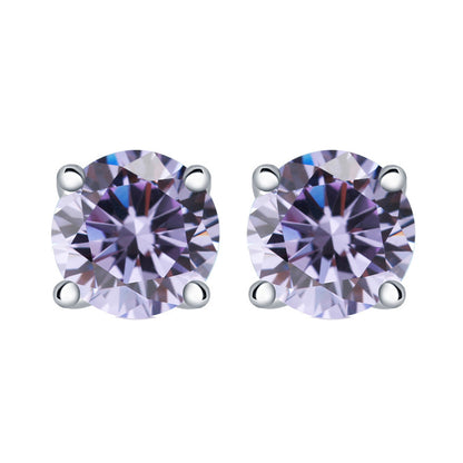 【Timeless】Sliver Zicon Birthstone Stud Earrings