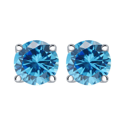 【Timeless】Sliver Zicon Birthstone Stud Earrings
