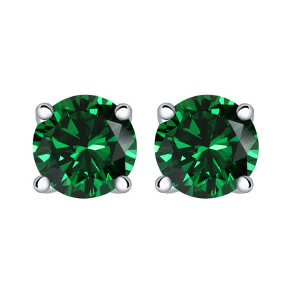 【Timeless】Sliver Zicon Birthstone Stud Earrings