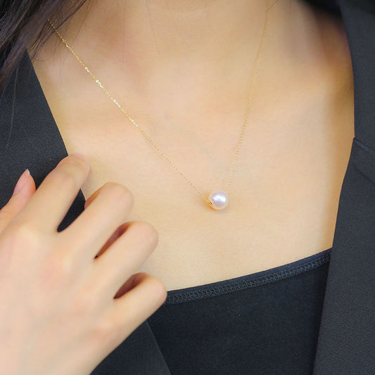 AO Number 2 freshwaterpearl necklace white 8-9mm S925