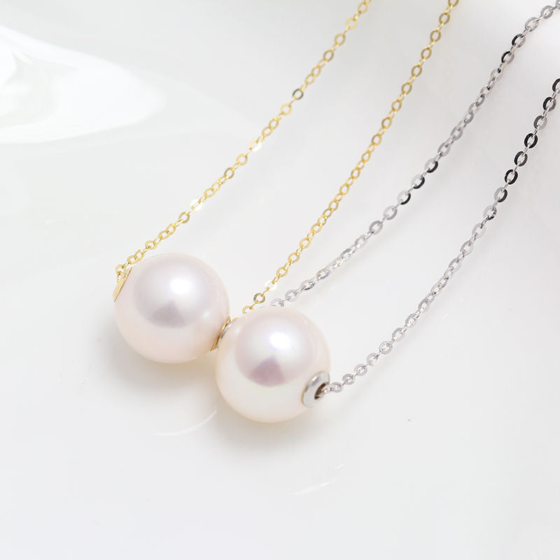 AO Number 2 freshwaterpearl necklace white 8-9mm S925