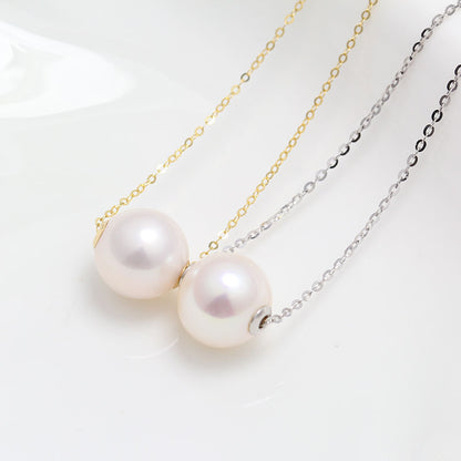 AO Number 2 freshwaterpearl necklace white 8-9mm S925