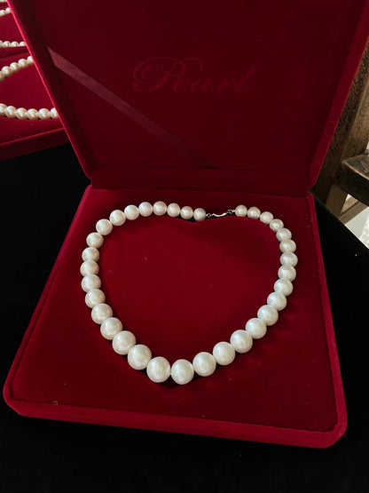 Number 3 freshwaterpearl necklace white 10-11mm S925