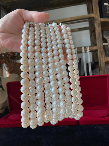 Number 3 freshwaterpearl necklace white 10-11mm S925