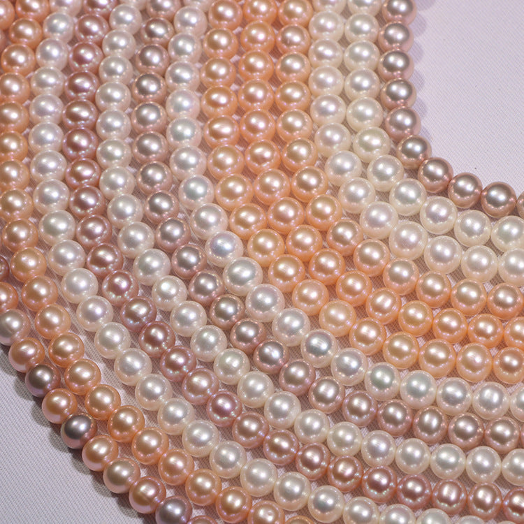 Number 6 freshwaterpearl necklace white 7-8mm S925