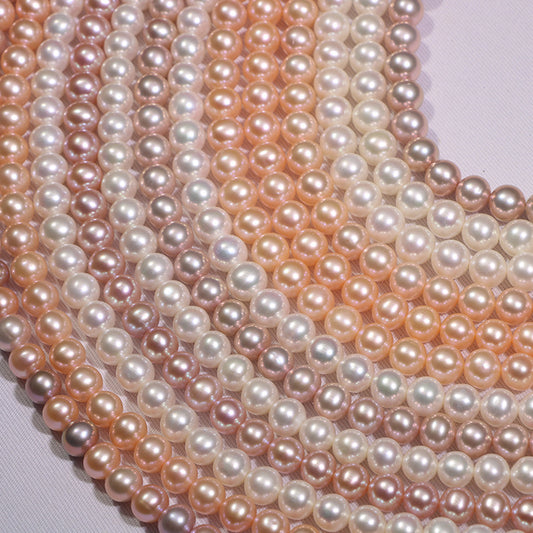 Number 6 freshwaterpearl necklace white 7-8mm S925