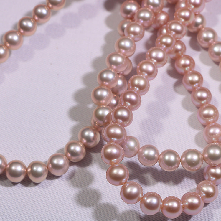 Number 6 freshwaterpearl necklace white 7-8mm S925