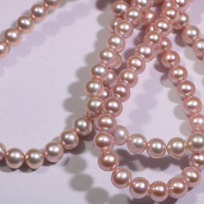 Number 6 freshwaterpearl necklace white 7-8mm S925