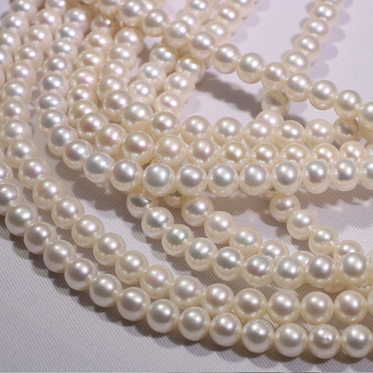 Number 6 freshwaterpearl necklace white 7-8mm S925