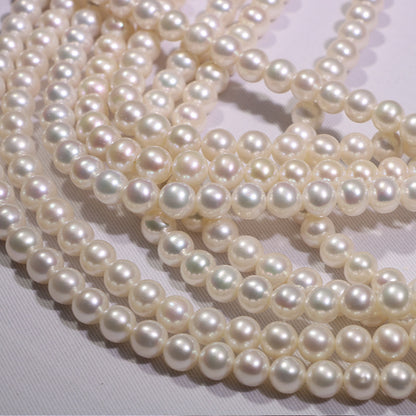 Number 6 freshwaterpearl necklace white 7-8mm S925