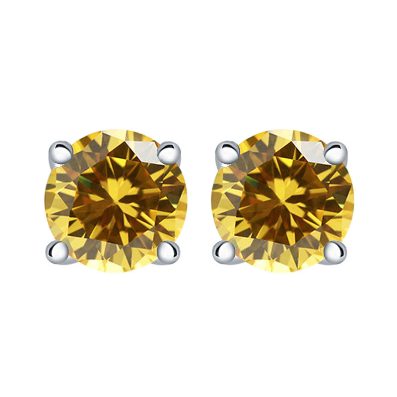 【Timeless】Sliver Zicon Birthstone Stud Earrings