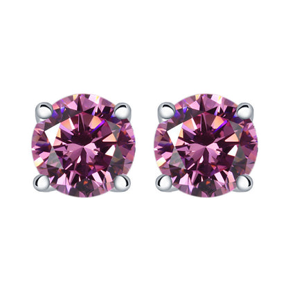 【Timeless】Sliver Zicon Birthstone Stud Earrings