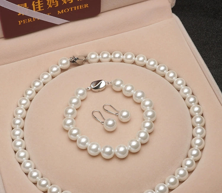 10mm ShellPearl Set,Gift For Her