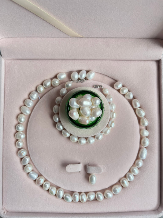 91White Loose Freashwater Pearl Diy Bracelet And Necklace