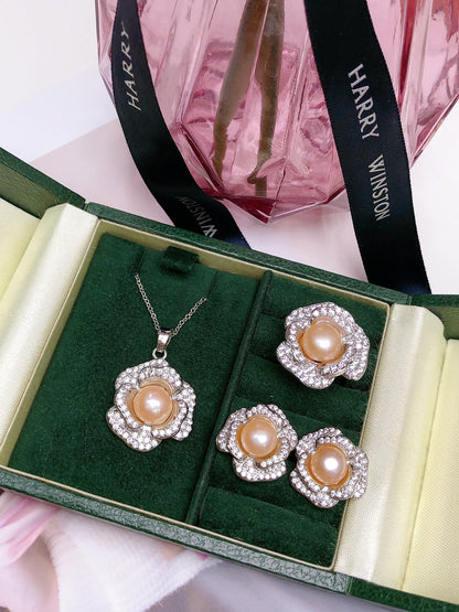 New Arrival 01 Rose fresh water pearl set
