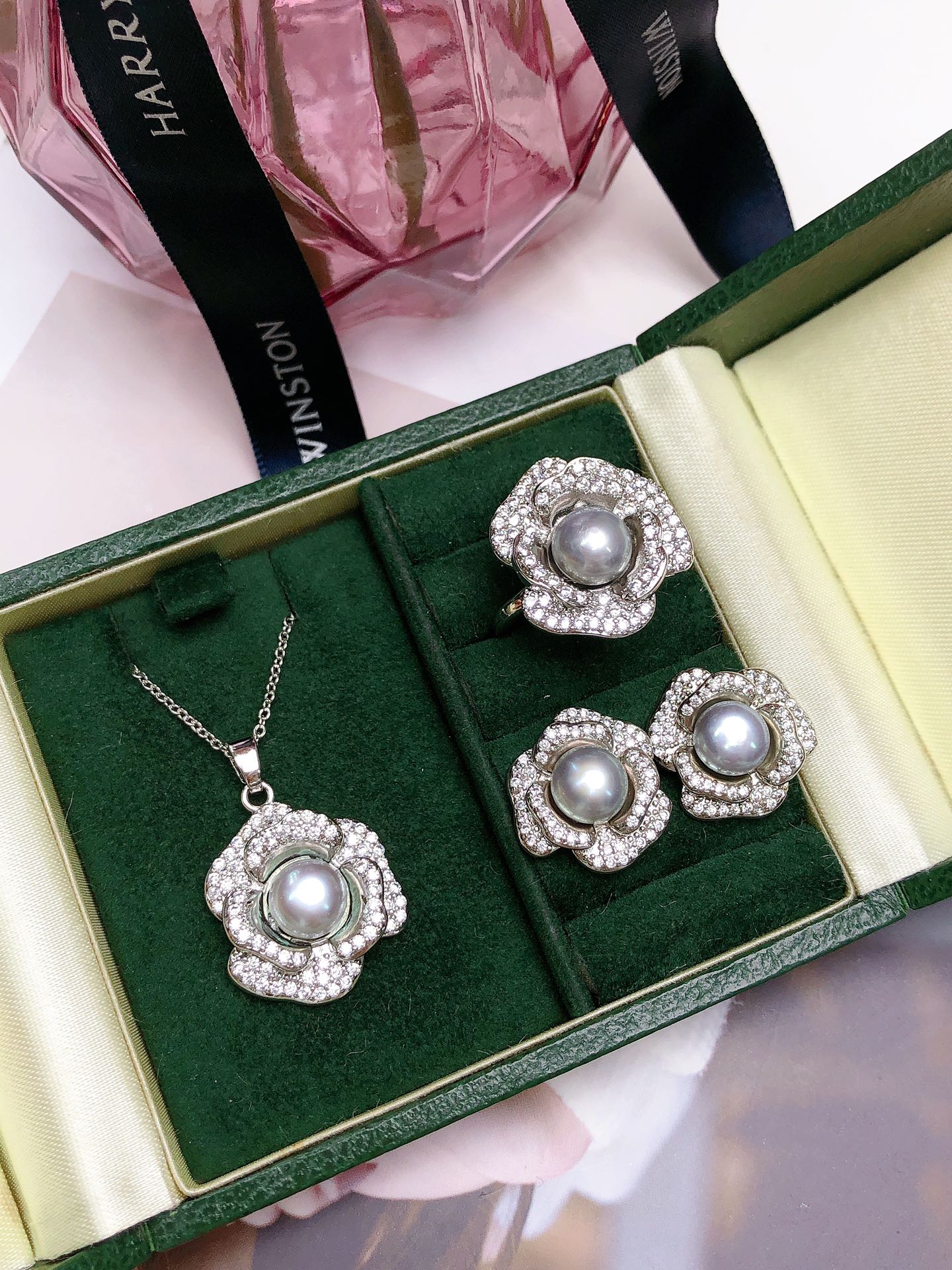 New Arrival 01 Rose fresh water pearl set