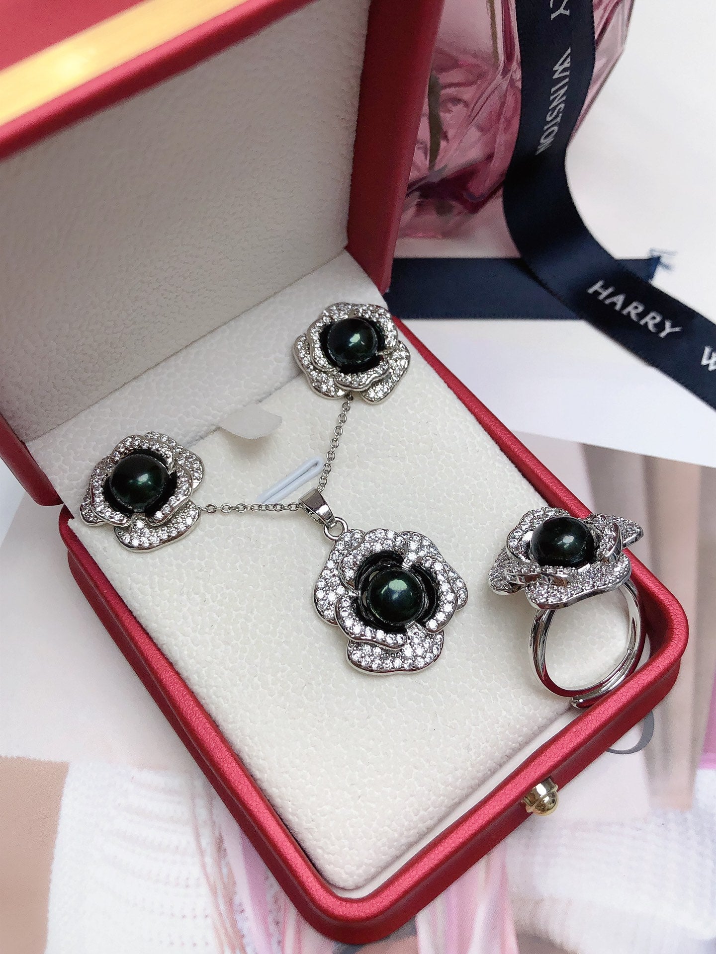 New Arrival 01 Rose fresh water pearl set