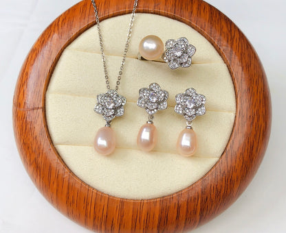 New Arrival 05 Flower Fresh water pearl set