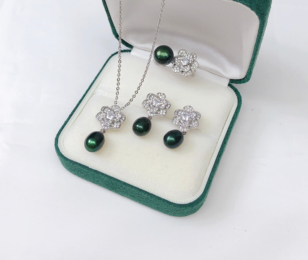 New Arrival 05 Flower Fresh water pearl set